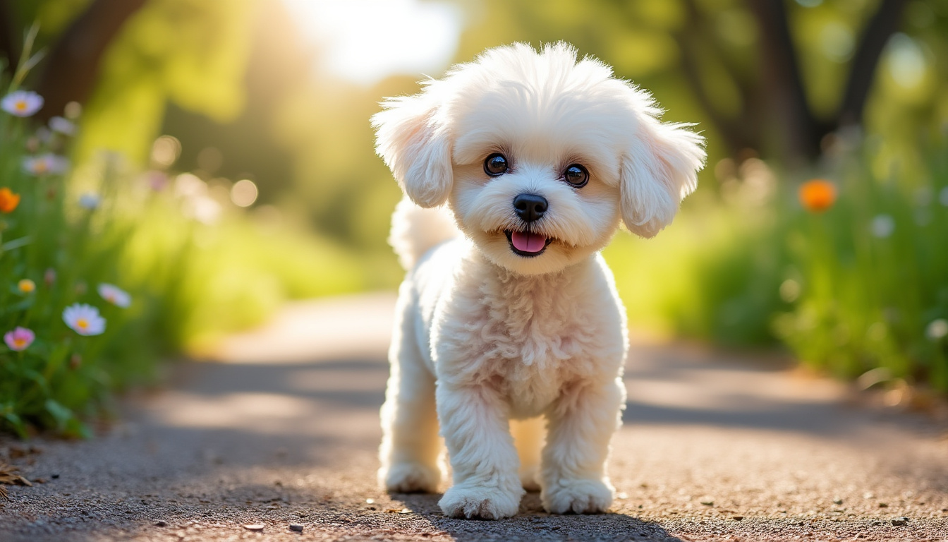 découvrez le bichon à poil frisé, un chien joyeux au pelage bouclé et soyeux, parfait pour les familles et adapté à tous les modes de vie. un compagnon affectueux et irrésistible qui saura égayer votre quotidien !